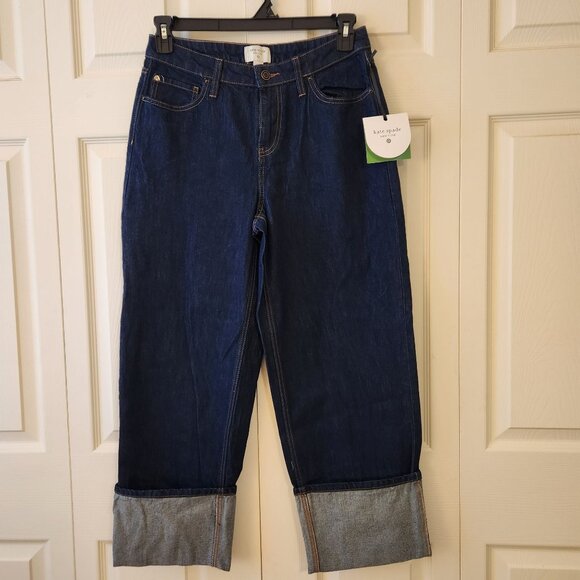 NWT Kate Spade X Target High Rise Straight Leg Cuffed Jeans Size 6 - Picture 2 of 11
